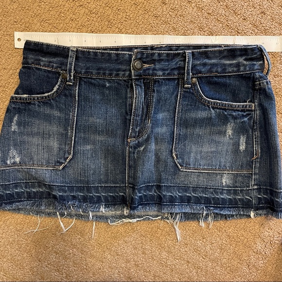 VINTAGE 2000s ABERCROMBIE & FITCH DENIM CARGO MINI SKIRT - Picture 8 of 10